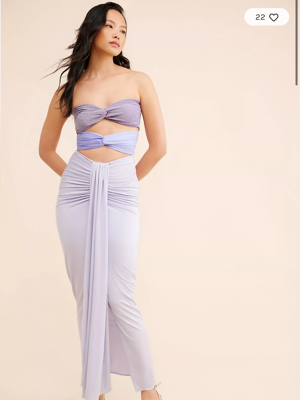 Baobab Collection Giselle Lavender Lilac Twist Maxi Dress